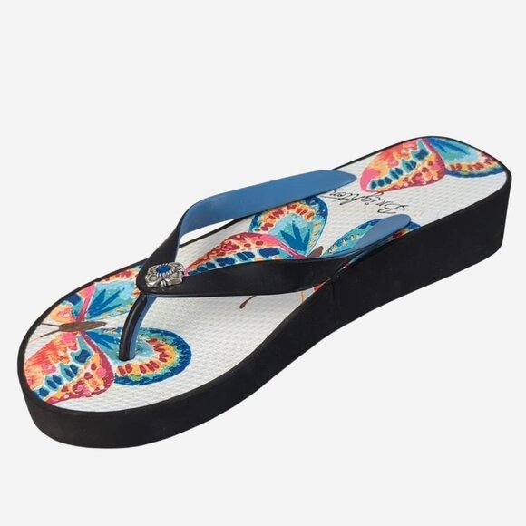 Brighton Flit Butterfly Platform Flip Flop Sandals Multicolor l Size 9 - Picture 6 of 8